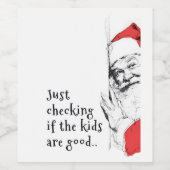 Sneaky Santa prüft Kinder Weinetikett (Einzelnes Label)