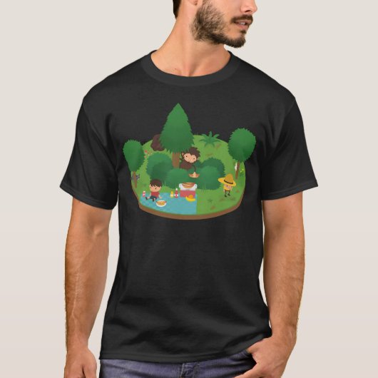 Sneaky Sasquatch Floating Picnic T-Shirt (Vorderseite)