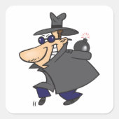 Sneaky Spy Undercover Square Sticker (Vorderseite)