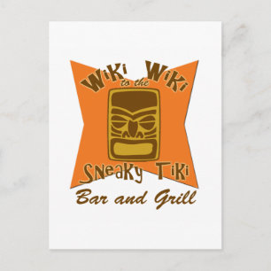 Sneaky Tiki Bar and Grill Vertikale Post Card Postkarte