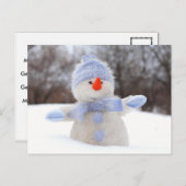Sneeuwpop traf blauwe mist postkarte (Vorne/Hinten)