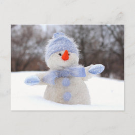 Sneeuwpop traf blauwe mist postkarte