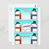 Sneezing Snowman Postkarte (Vorne/Hinten)
