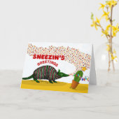 Sneezins Grüße der Jahreszeit mit Armadillo Karte (Gelbe Blume)