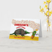 Sneezins Grüße mit Armadillo Einen Namen hinzufüge Karte (Gelbe Blume)