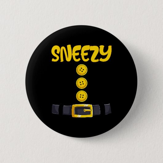 Sneezy Halloween ZwergKostümfarbenanpassung Button (Vorderseite)