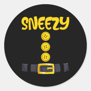 Sneezy Halloween ZwergKostümfarbenanpassung Runder Aufkleber