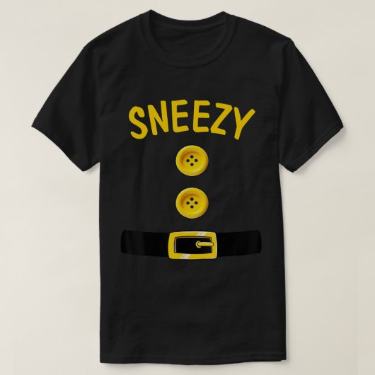 Sneezy Zwerg Halloween Kostümfarbenspiel Kniebeuge T-Shirt (Design vorne)