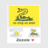 Snekright Gadsden Flag Parody Mem kein Schritt auf Aufkleber (Blatt)