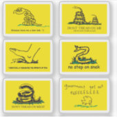 Snekright Gadsden Flag Parody Memes x6 Aufkleber (Vorderseite)