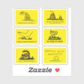 Snekright Gadsden Flag Parody Memes x6 Aufkleber (Blatt)