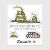 Snekright Gadsden Flag Parody Memes x6 Aufkleber (Blatt)