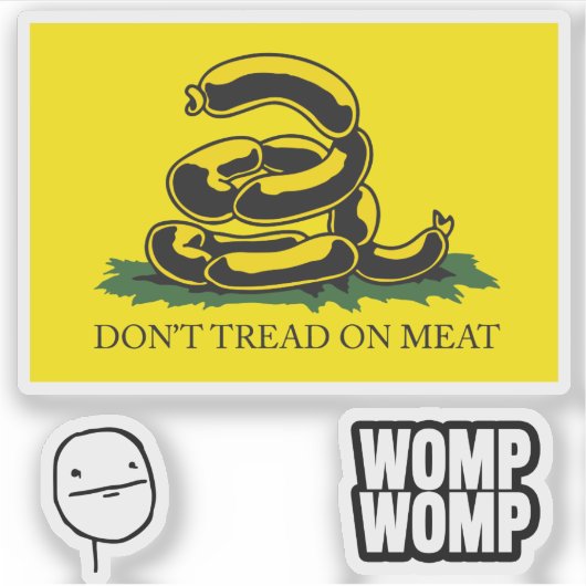 Snekright Gadsden Flag Parody Memes x6 Aufkleber (Vorderseite)