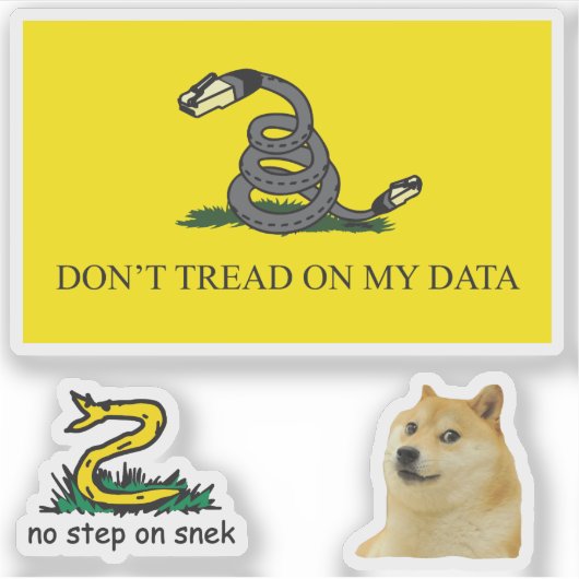 Snekright Gadsden Flag Parody Memes x6 Aufkleber (Vorderseite)