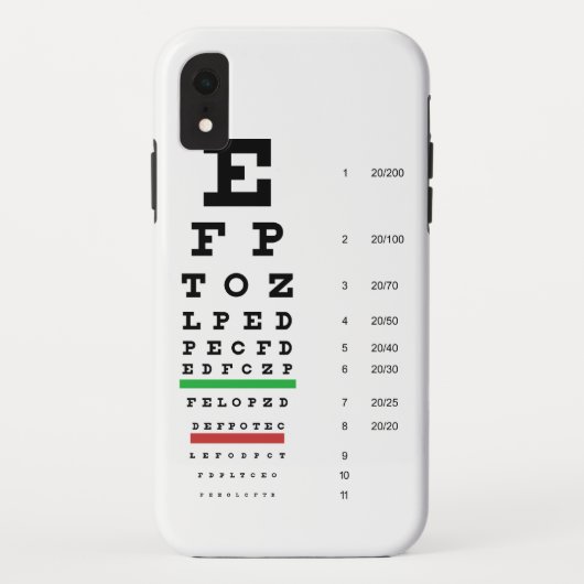 Snellen Augen-Diagramm Case-Mate iPhone Hülle (Rückseite)