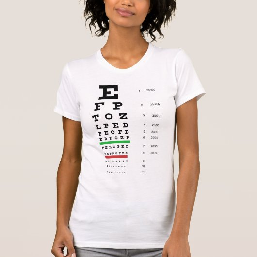 Snellen Augen-Diagramm-Damen-Petite T - Shirt (Vorderseite)