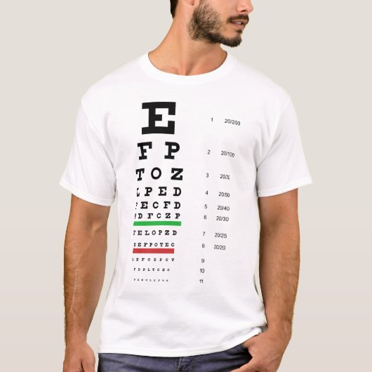 Snellen Augen-Diagramm-grundlegender T - Shirt (Vorderseite)