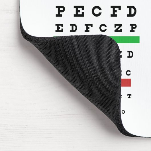 Snellen Augen-Diagramm Mousepad (Ecke)