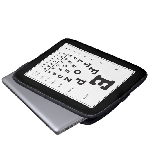 Snellen Chart Eye Chart Lap Top Electronics Bag Laptopschutzhülle (Vorne Knopf)