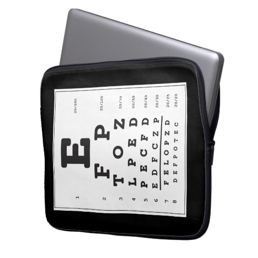 Snellen Chart Eye Chart Lap Top Electronics Bag Laptopschutzhülle (Vorderseite Links)