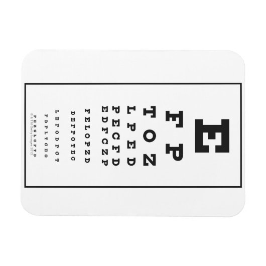 Snellen Chart Magnet (Horizontal)