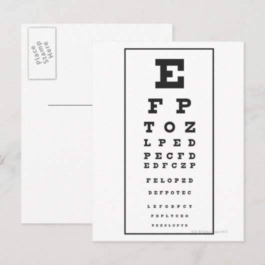 Snellen Chart Postkarte (Vorne/Hinten)