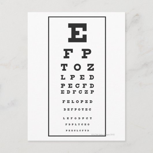 Snellen Chart Postkarte (Vorderseite)