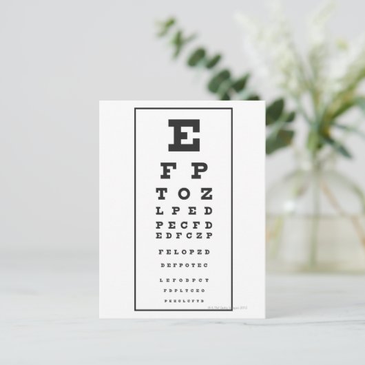 Snellen Chart Postkarte (Stehend Vorderseite)