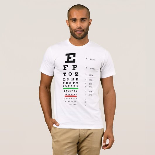 Snellen Eye Chart Bella Leinwand T - Shirt (Vorne ganz)