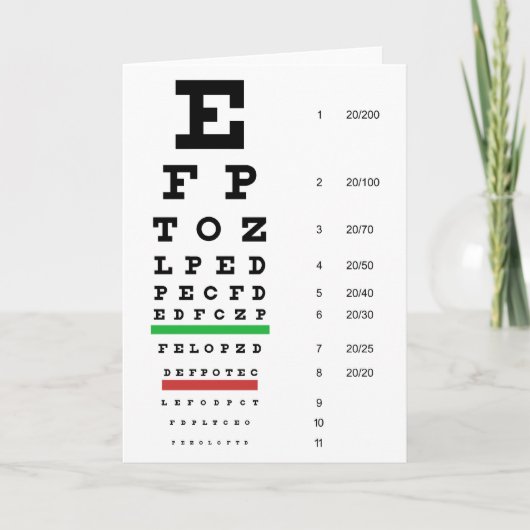Snellen Eye Chart Card Card Karte (Vorderseite)