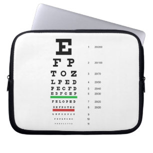 Snellen Eye Chart Laptop Sleeve