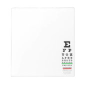 Snellen Eye Chart Notepad Notizblock (Vorderseite)