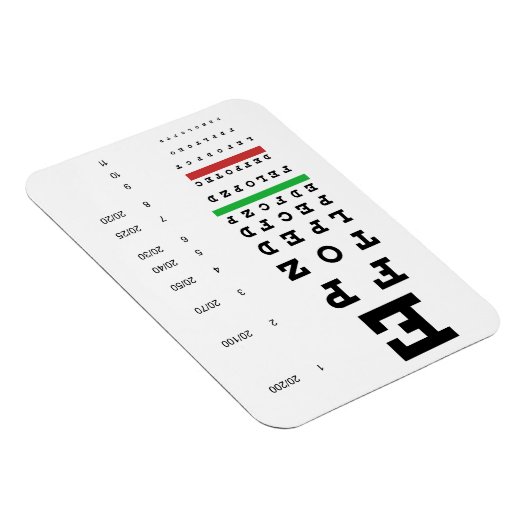 Snellen Eye Chart Premium Magnet (Rechte Seite)