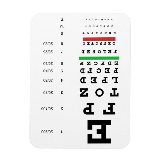 Snellen Eye Chart Premium Magnet (Vertikal)