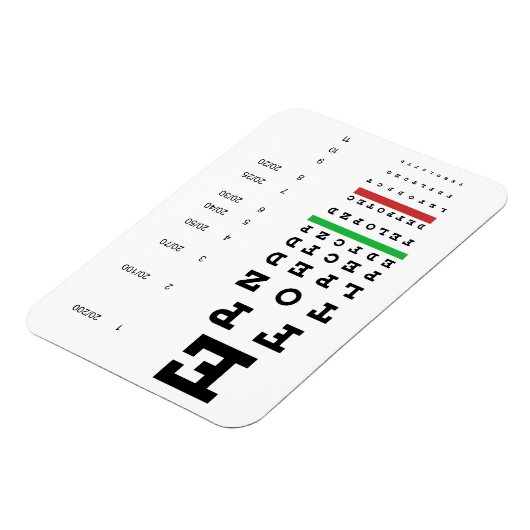 Snellen Eye Chart Premium Magnet (Linke Seite)