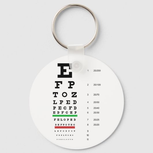 Snellen Eye Chart Schlüsselanhänger (Vorderseite)