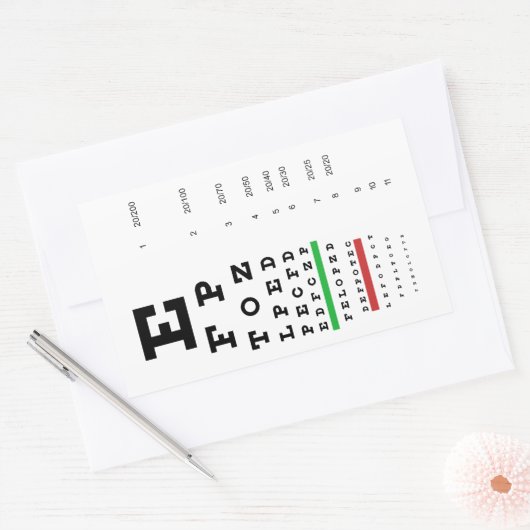 Snellen Eye Chart Sticker (Umschlag)