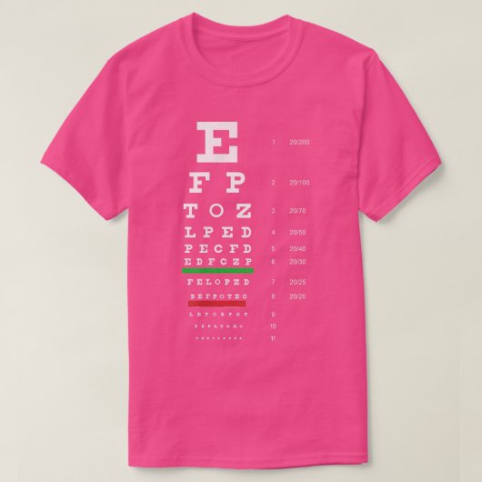 Snellen Eye Chart Test T-Shirt (Design vorne)