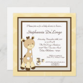 Snicker Doodle Giraff Baby Shower Einladung (Vorne/Hinten)