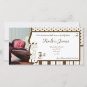 Snicker Doodle Giraffe Foto Geburtsankündigung Ankündigung (Vorderseite)