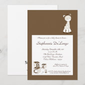 Snicker-Gekritzel-Giraffen-Babyparty-Einladung Einladung (Vorne/Hinten)