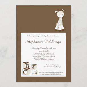 Snicker-Gekritzel-Giraffen-Babyparty-Einladung Einladung