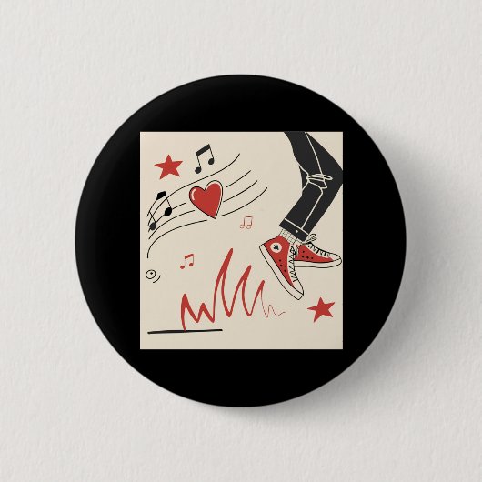 Snicker Music Colorful expressive Digital Art Illu Button (Vorderseite)