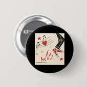 Snicker Music Colorful expressive Digital Art Illu Button (Vorne & Hinten)