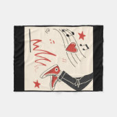 Snicker Music Colorful expressive Digital Art Illu Fleecedecke (Vorderseite (Horizontal))