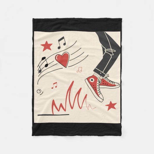 Snicker Music Colorful expressive Digital Art Illu Fleecedecke (Vorderseite)