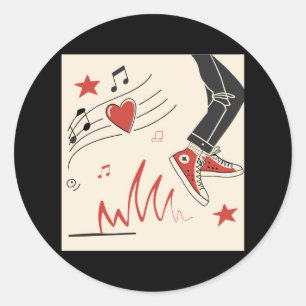 Snicker Music Colorful expressive Digital Art Illu Runder Aufkleber