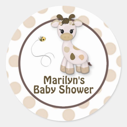 Snickerdoodle Giraffe Baby Shower Stickers (Vorderseite)