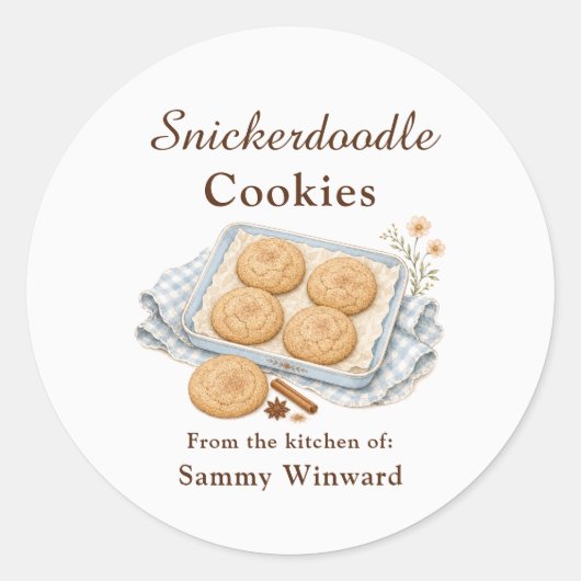 Snickerdoodle-Keks-Geschenklabel Runder Aufkleber (Vorderseite)