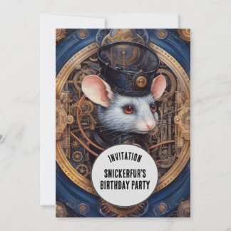 Snickerfur Steampunk Animal Individuelle Name Einladung